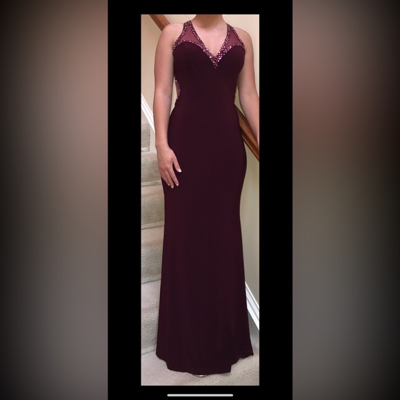 Burgundy Prom/Ball Gown Dress - Picture 1 of 7